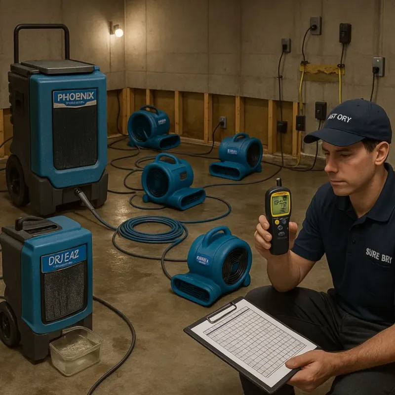 Structural Drying and Dehumidification process in Lafayette, CA